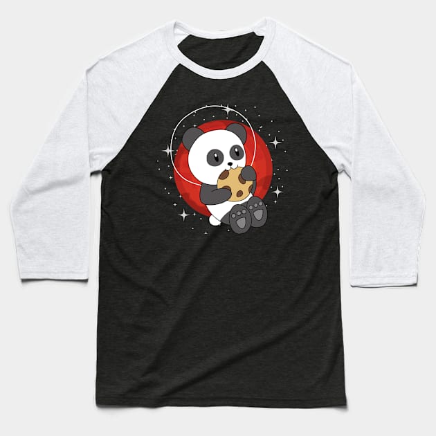 Space Panda Red Baseball T-Shirt by pako-valor